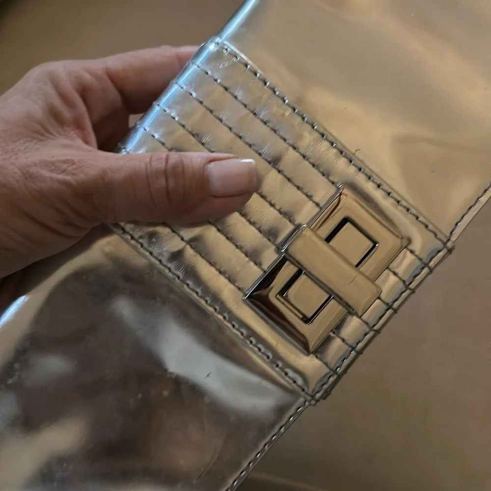 Kooba Silver Clutch with Chain Strap - Picture 4 of 5